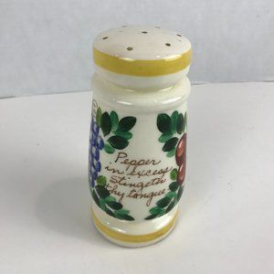 Antique Pepper Shaker with saying on front